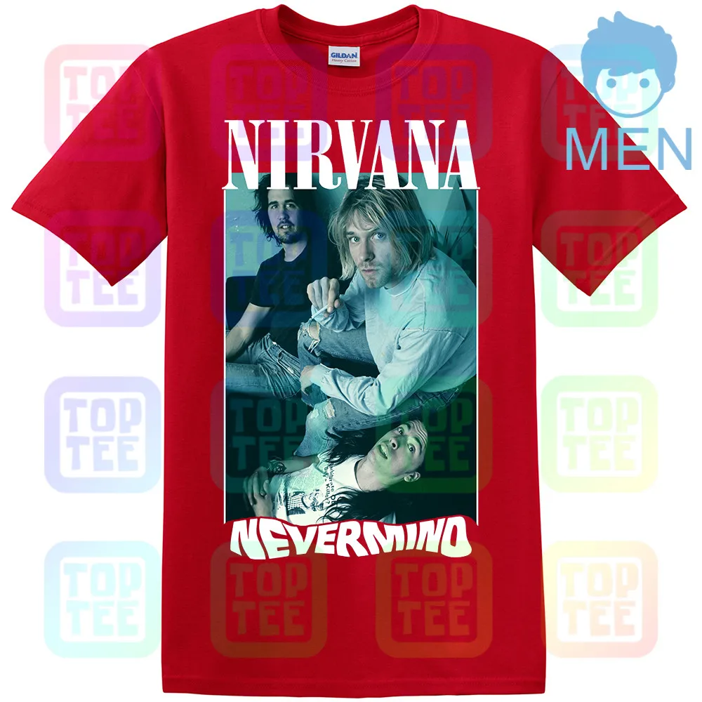 MEN-RED Винтаж Редкие 90 s NIRVANA NEVERMIND TOUR футболка Размеры S-2XL Репринт - Цвет: MEN-RED