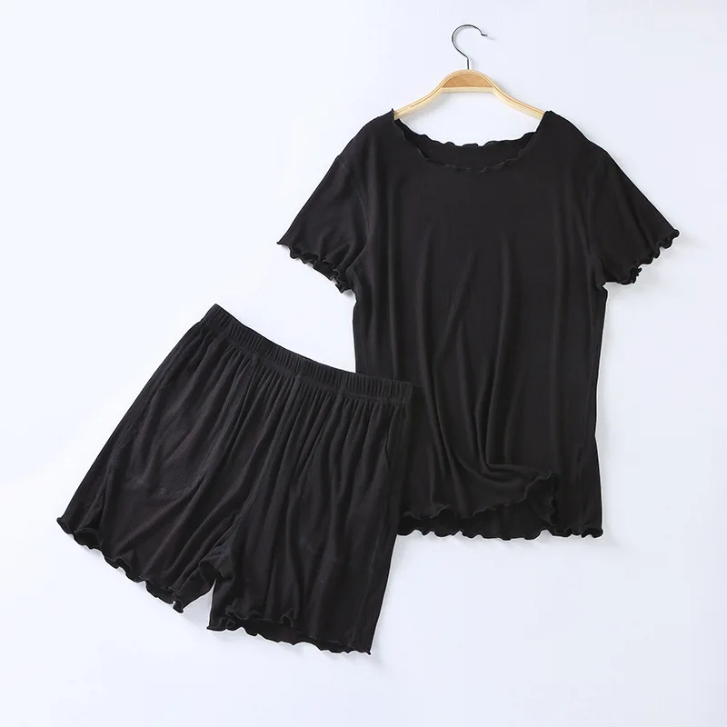 New Pyjama Pour Femme Short Sleeve Modal Sleepwear Set Large Size Pajamas Women Loungewear Home Clothes Korean Pijama Mujer 3XL