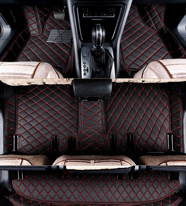 

High quality! Custom special car floor mats for Volkswagen Tiguan LWB 7 seats 2020-2018 waterproof carpets for Tiguan LWB 2019