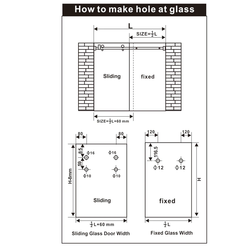 1 комплект стеклянная раздвижная система из нержавеющей стали 304