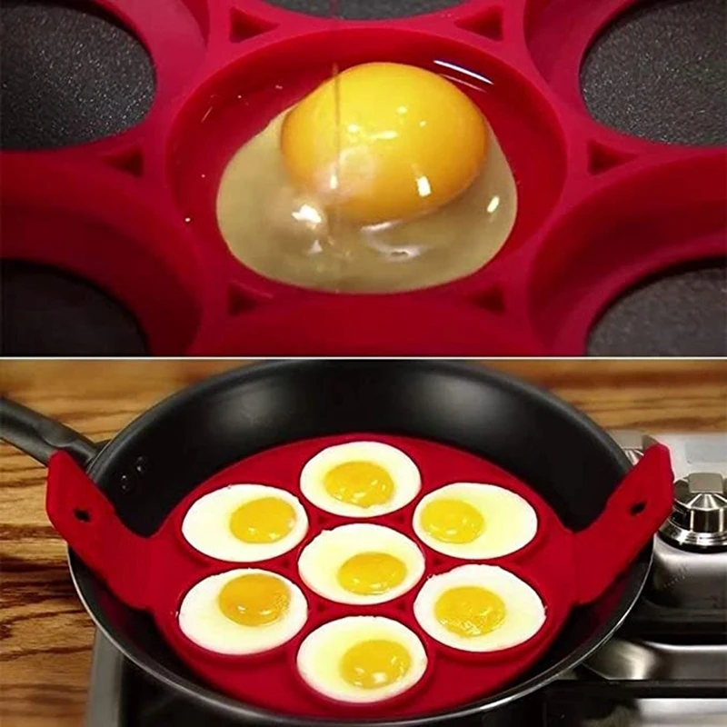 

2-Piece Silicone Pancake Mold Non-Stick Egg Ring Reusable Pancake Machine Egg Cooker Egg Cooker Egg Mold