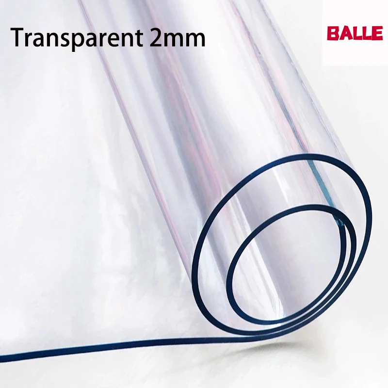 Толстая 2 мм прозрачная пвх скатерть Водостойкая крышка для стола маслостойкая