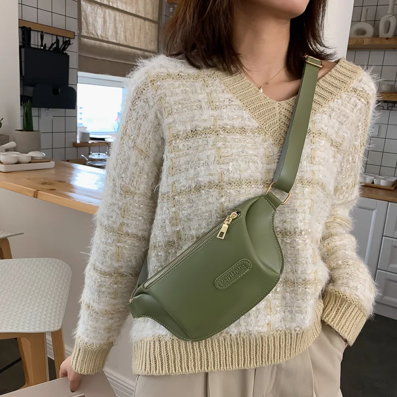 Однотонная мини кожаная поясная сумка для путешествий женская летняя уличная