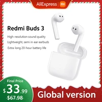 new xiaomi redmi buds 3 tws wireless earbuds noise cancellation bluetooth dual mic qcc 3040 chip ip54 waterproof headphone