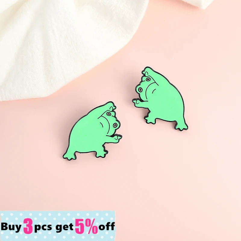 Индивидуальная зеркальная лягушка эмалевая заколка симпатичное животное брошь