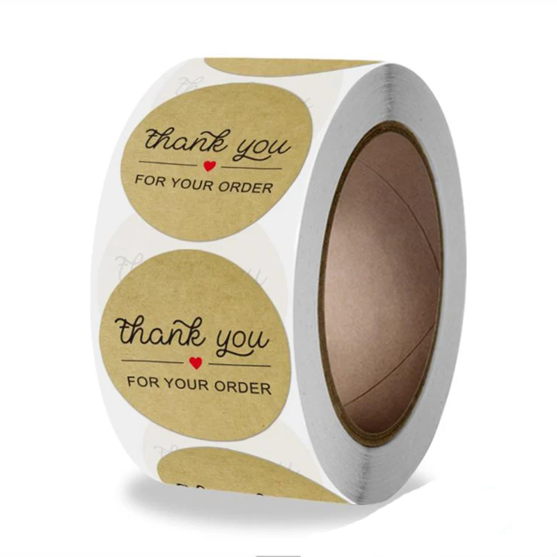 

50 500PCS Simply Labels Thank You Sticker Sealing Kraft Paper Sticker Stationery & Office Supply Decoration Scrapbooking