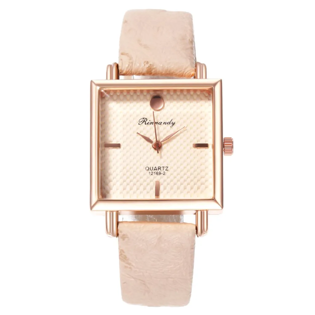 Fashion Casual Women Watch Square Head Leather Belt Buckle Alloy Ladies Clock Hour Simple Quartz Wrist Watches relogio feminino | Наручные