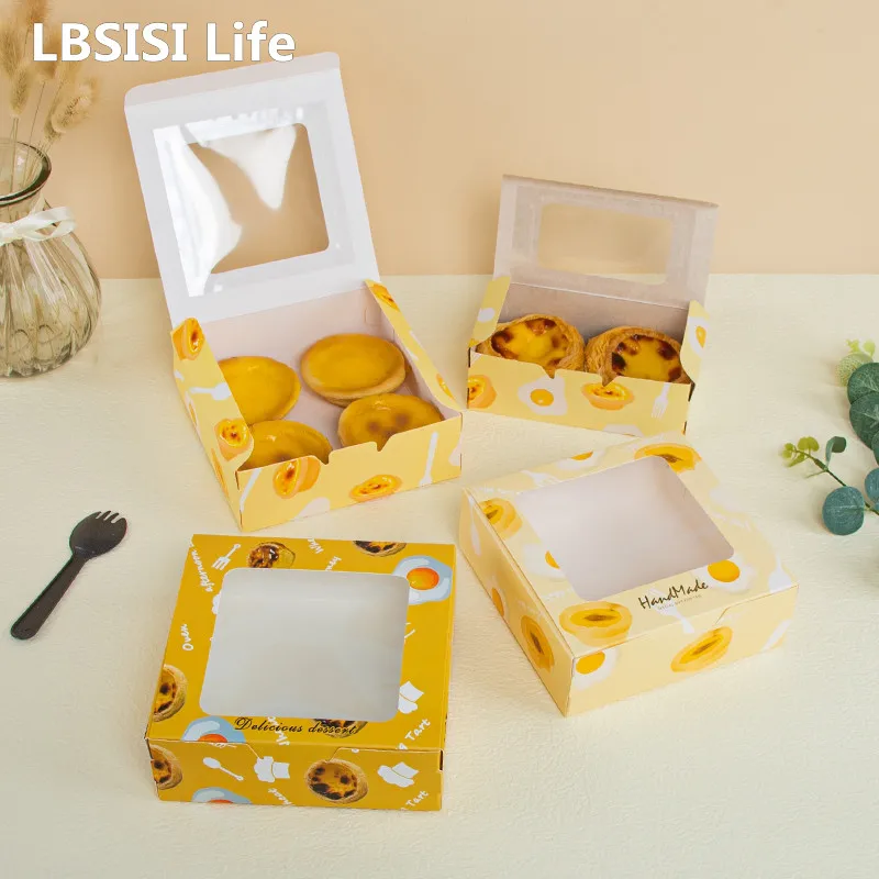 

LBSISI Life 5pcs Cookies Egg Yolk Crisp Baking Packing Box Donuts Chocolate Candy Gift Wedding Birthday Event & Party Favors