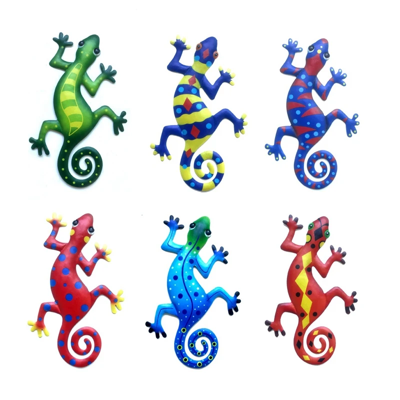 

6 шт./упаковка, декоративная настенная скульптура Gecko
