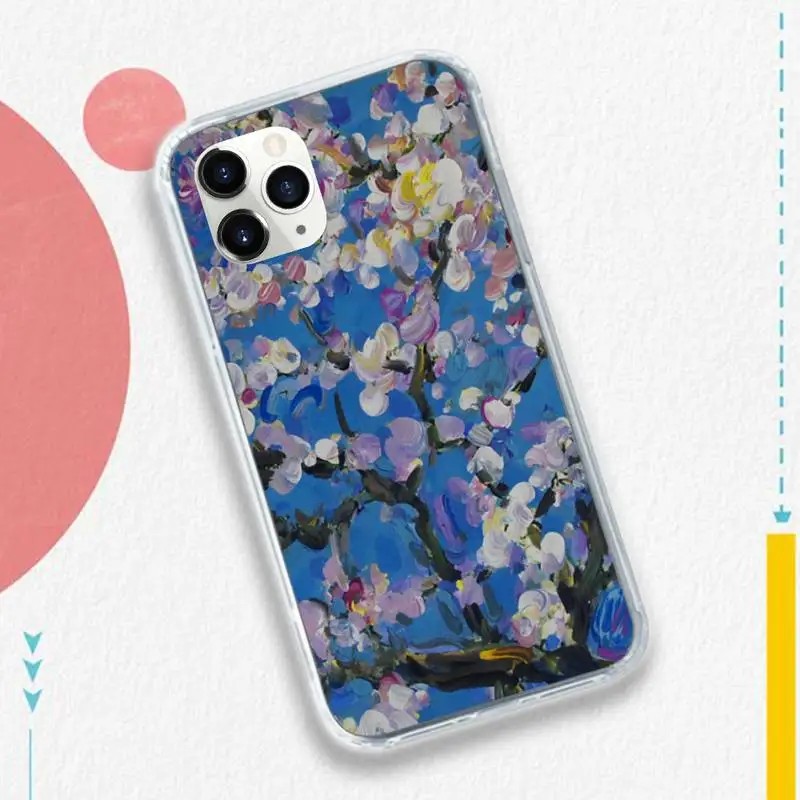 

Retro art Van Gogh painting Phone Case Transparent soft For iphone 5 5s 5c se 6 6s 7 8 11 12 plus mini x xs xr pro max