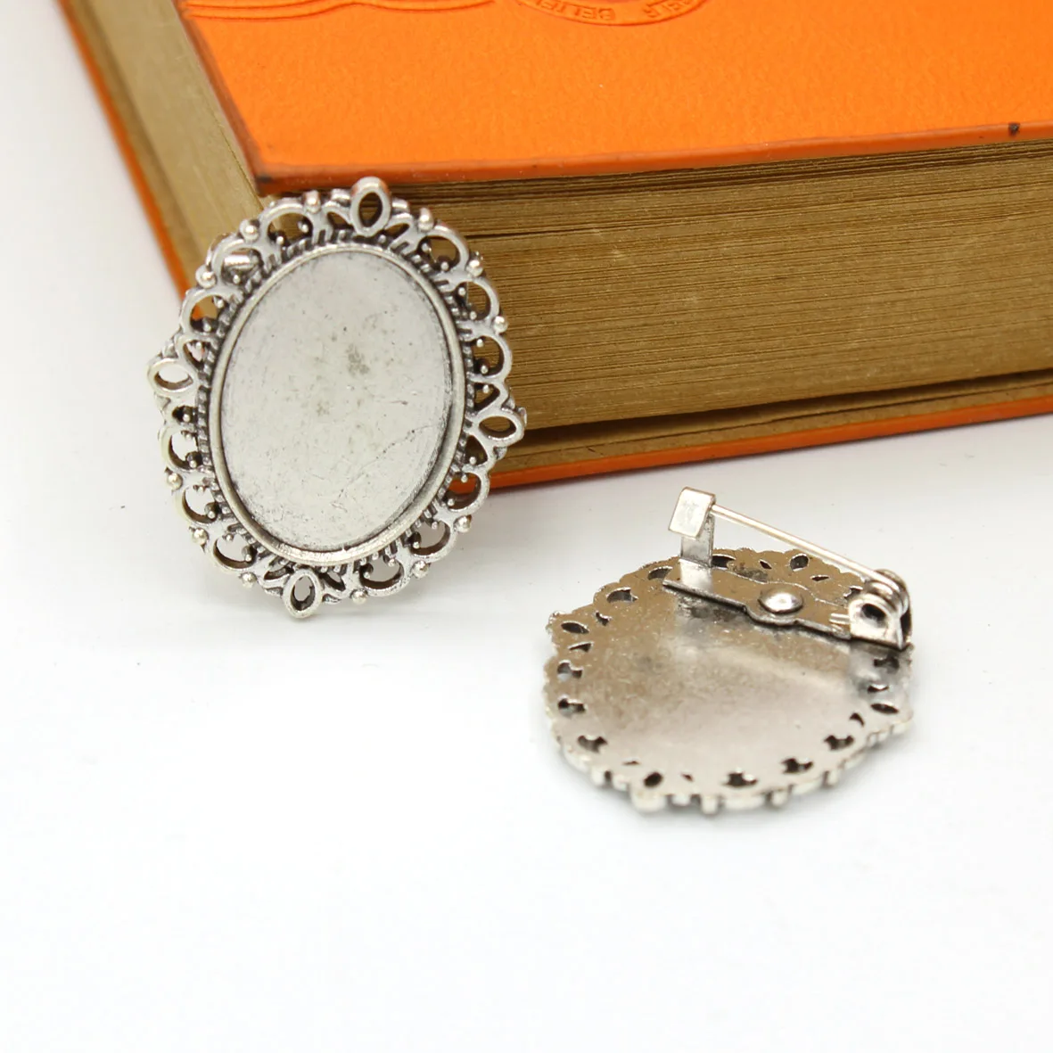 Брошь основа безопасная булавка старинная Серебряная заклепка фиксированная