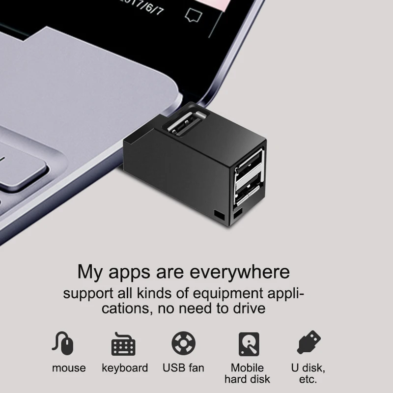 Адаптер-концентратор USB 3 0 2 мини-разветвитель для ПК ноутбука Macbook