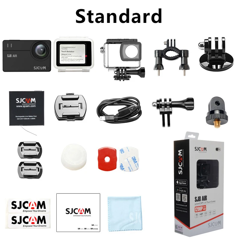 Экшн камера SJCAM SJ8 Air водонепроницаемая с дистанционным управлением Wi Fi Ultra HD 1296P