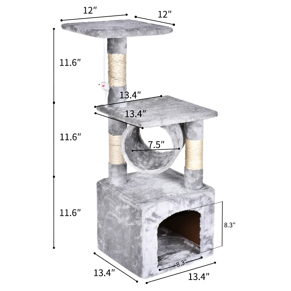 3" Deluxe Cat Tree Level, доска для царапания активности, дерево с когтеточками для котят