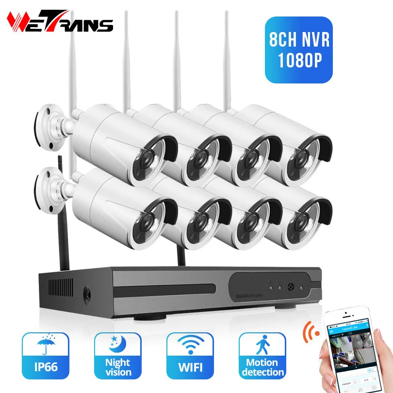 Wetrans 8CH 1080P NVR система видеонаблюдения для дома беспроводная камера наружная