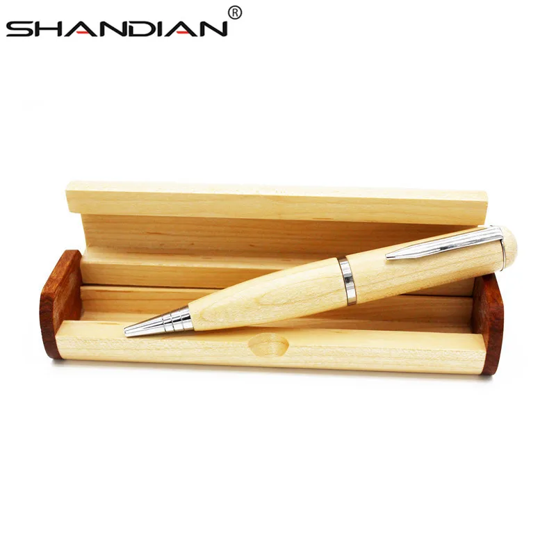 Ручка шариковая SHANDIAN деревянная с подарочной коробкой флэш-накопитель usb флешка 4