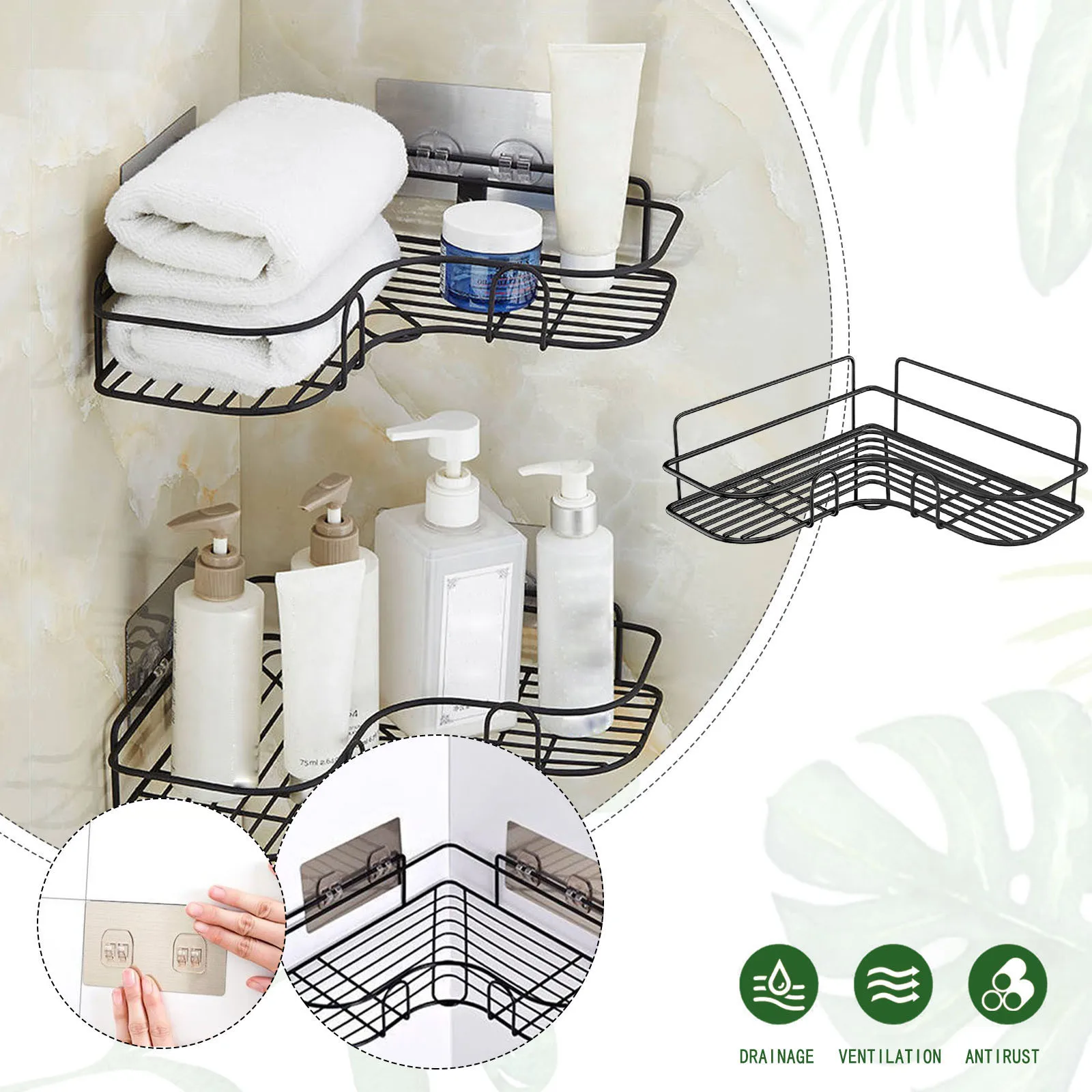 Corner Shower Caddy Shelf Storage Organizer For Bathroom Dorm And Kitchen Rack Shampoo Holder | Дом и сад