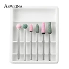 Корундовая дрель для ногтей, 6 шт., ротационная Алмазная фреза, электрическая насадка для маникюра и педикюра, средство для удаления кутикулов, аксессуары для инструментов