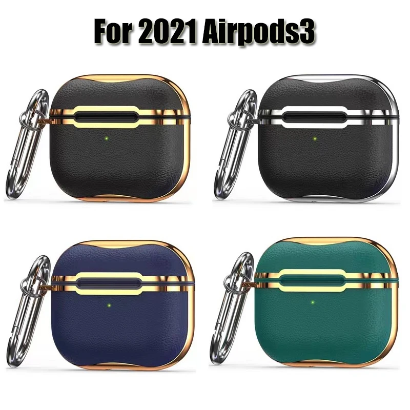 

2021 новый роскошный чехол для Airpods 3 портативный защитный чехол с отверстием для зарядки с карабином для Airpods 3 Bluetooth гарнитура