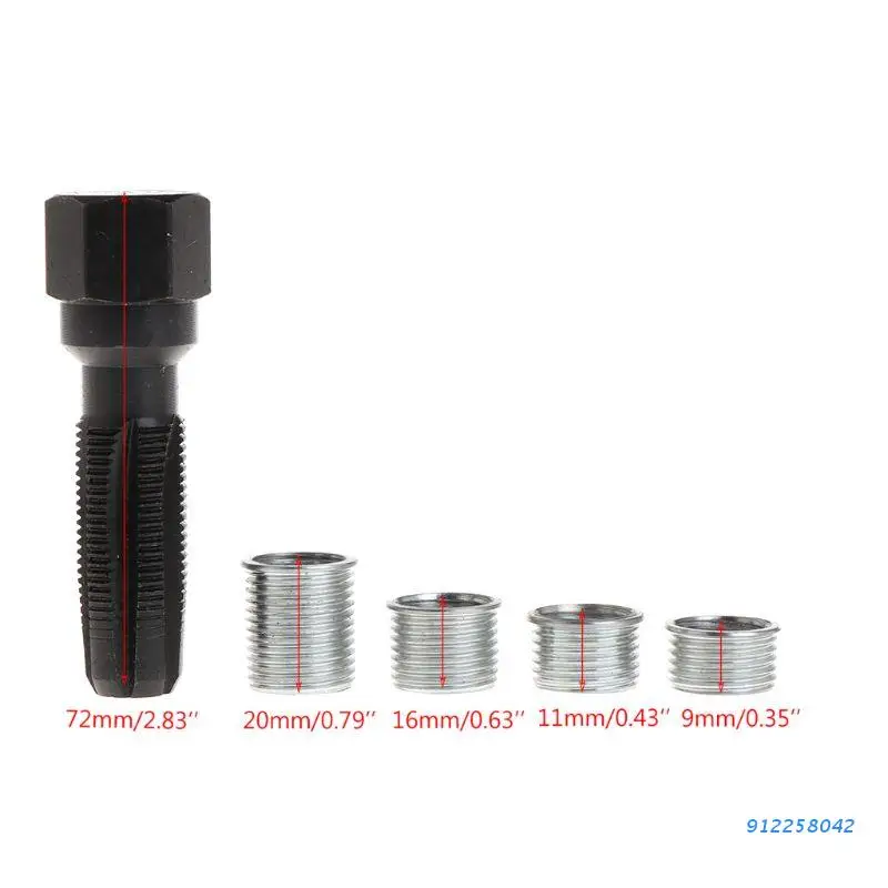 

14mm Spark Plug Rethread Rethreader Repair Tap Tool Reamer Inserts Kit Professional