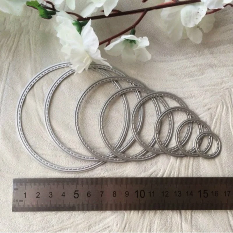 8 шт. круглый кулон покрытый металлический Трафаретный вырубной штамп трафарет