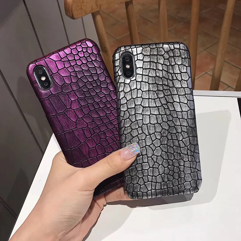 Для iPhone 11 Pro Max Xr модный крутой чехол накладка из крокодиловой змеиной кожи для Xs X 6
