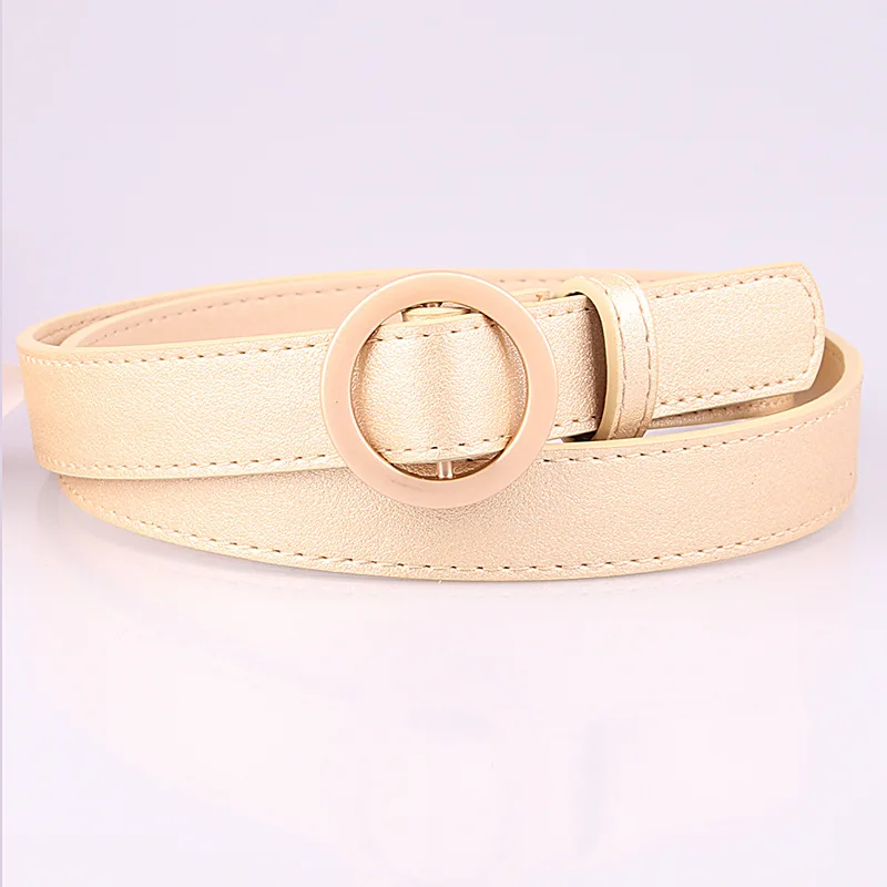 Высокое качество женские ПУ кожаные металлические кольца пряжки пояса Твердые