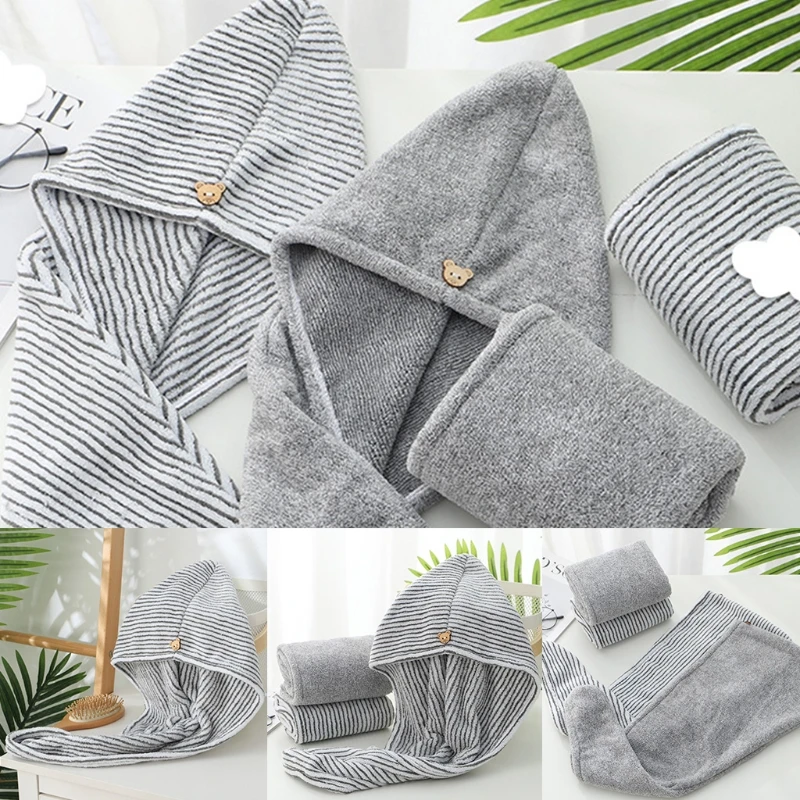 Полотенце для волос из бамбукового угля тюрбан микрофибры быстросохнущий с