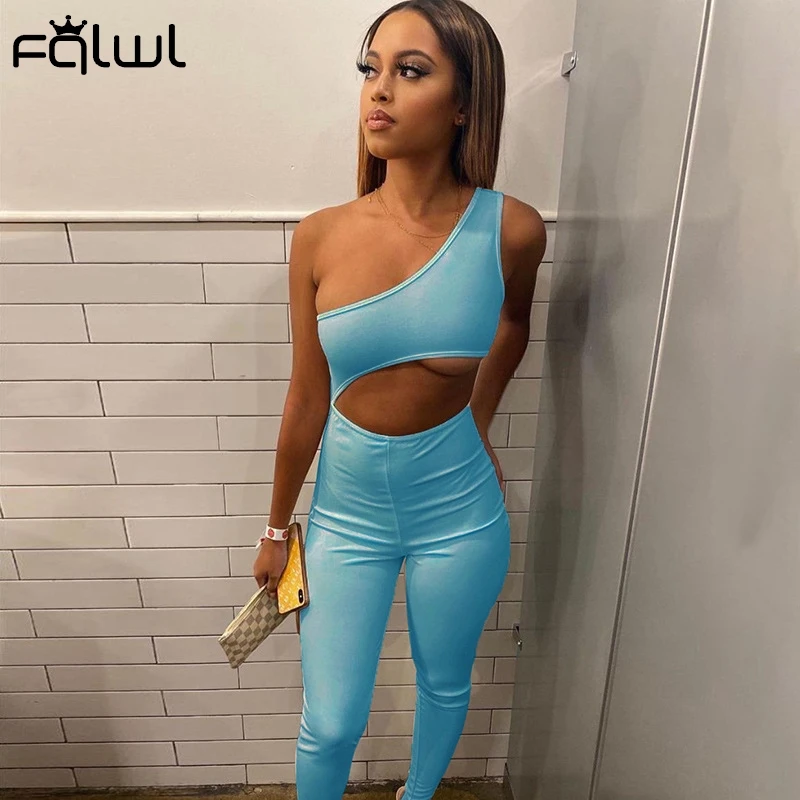 FQLWL летние ползунки с одним плечом женский комбинезон белый однотонный