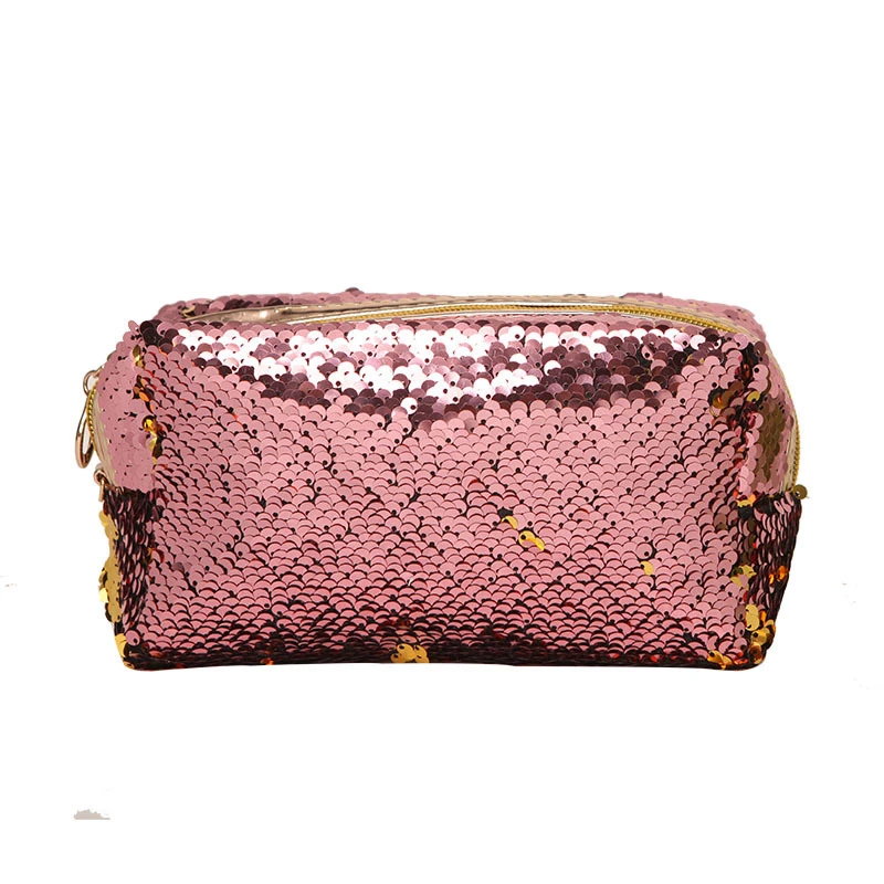 

Fashion Sequin Glitter Portable Cosmetic Bag Organizer Holder Small Makeup Case Travel Storage Beauty Wash Zipper Women Girl Box