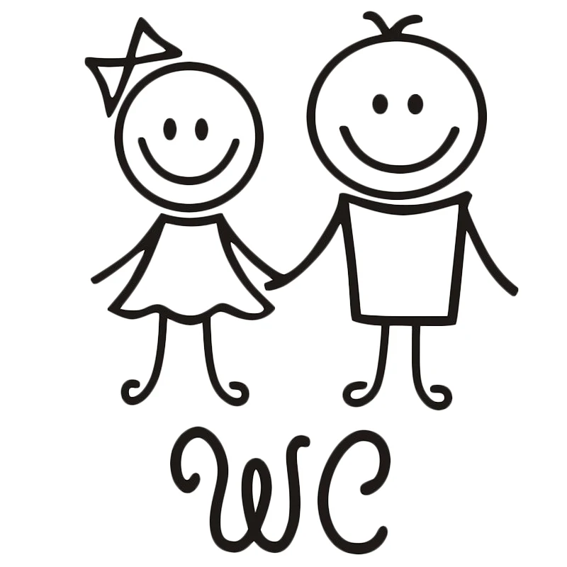 Забавная табличка на дверь унитаза Winomo Съемная анимационная наклейка Wc|Наклейки