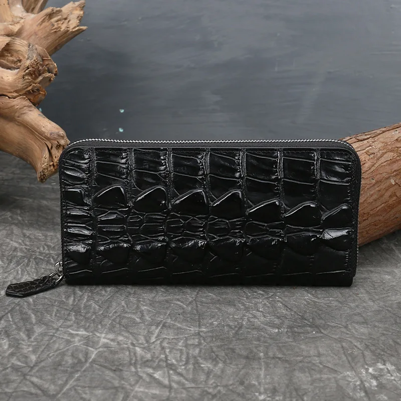 

Bestform Genuie Leather Women Wallets 2021 New Retro Alligator Large Clutch Wallet Card Holder Cowhide Leisure Phone Purse