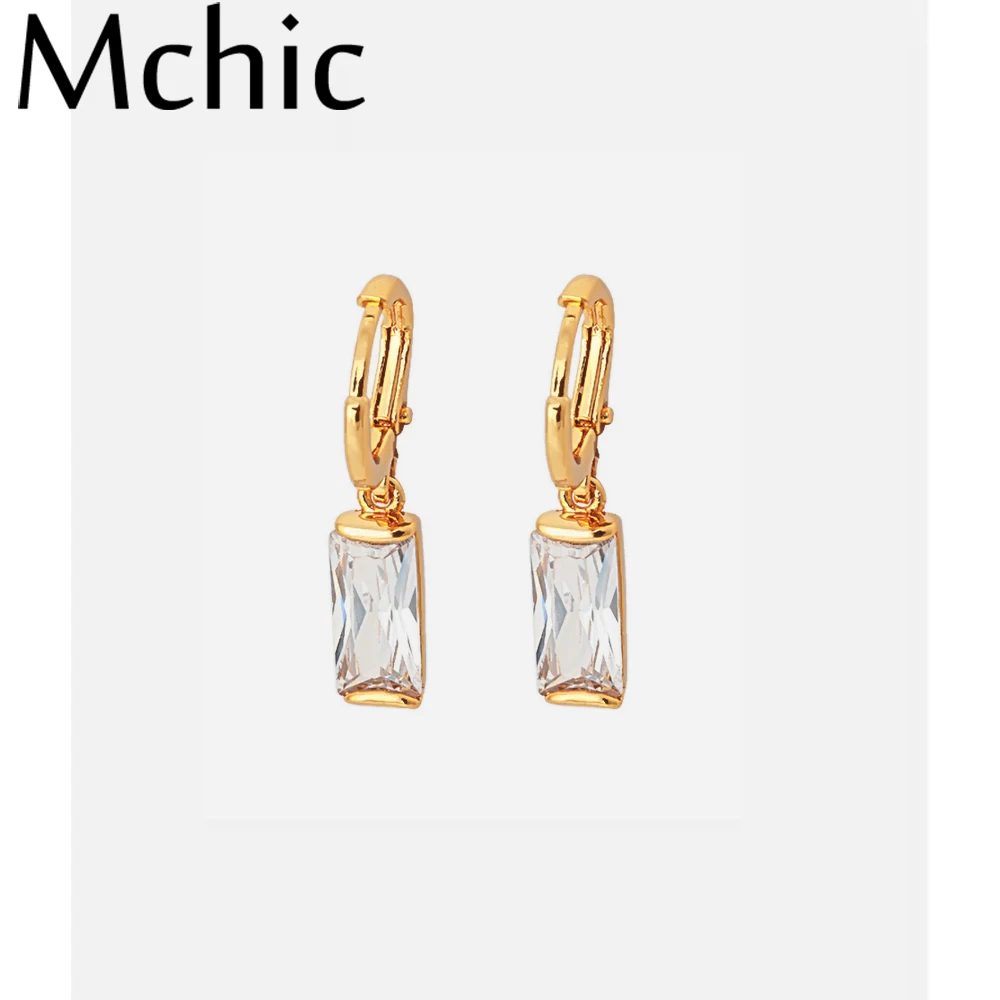 Mchic модные медные серьги с кубическим цирконием Элегантные Простые Висячие для