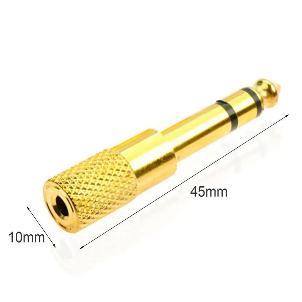 

3.5mm Socket to 6.5mm Jack Plug Audio Stereo Adaptor 6.5mm Adapter Quality inch Gold Headphone 1/4 E1B5