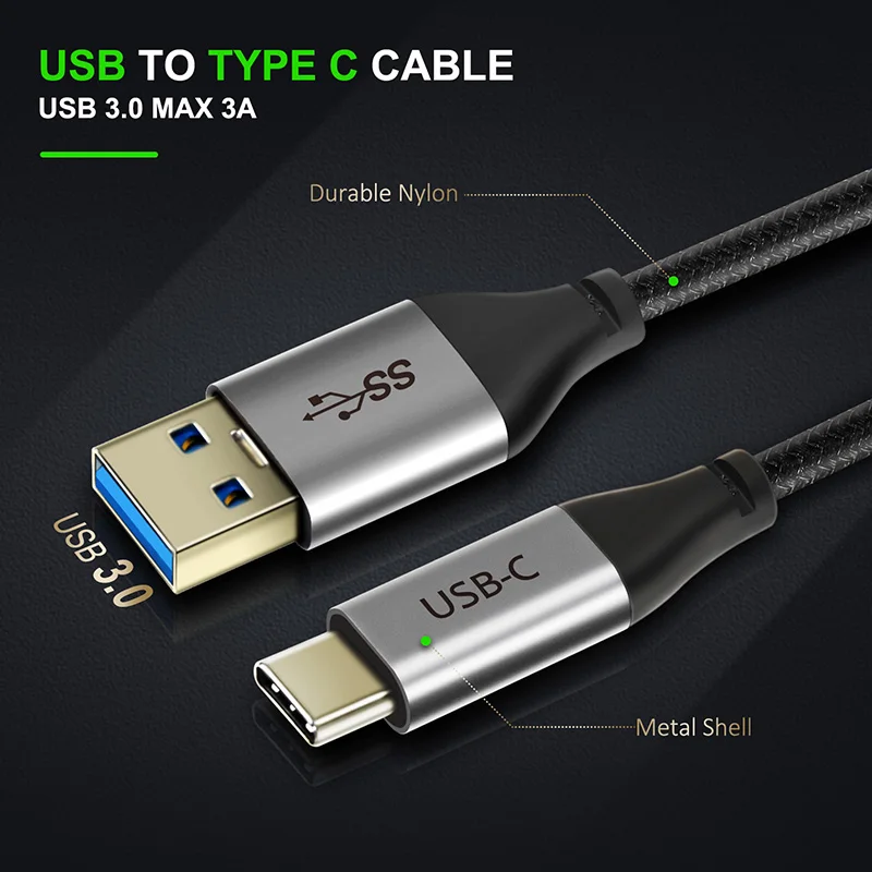 Кабель CABLETIME USB Type C к USB3.0 зарядный кабель для синхронизации 3 А Galaxy Note 8 S8 Plus Huawei mate 20
