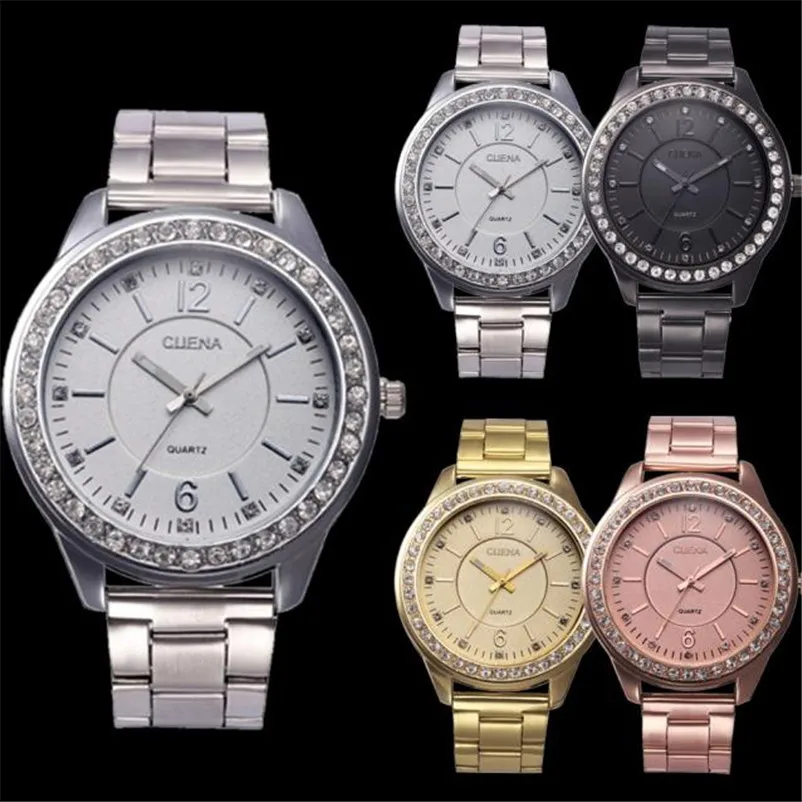 

NO.2 Women Watch Rhinestone Crystal Stainless Steel Analog Quartz Wrist Watch Bracelet Clock Perfect Gift Relogio Feminino