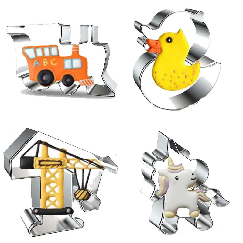 

Animal Cookie Cutter Stainless Steel Cut Candy Biscuit Mold Cooking Tools Rabbit Dog Horse Bear Theme Metal Cutters Mould