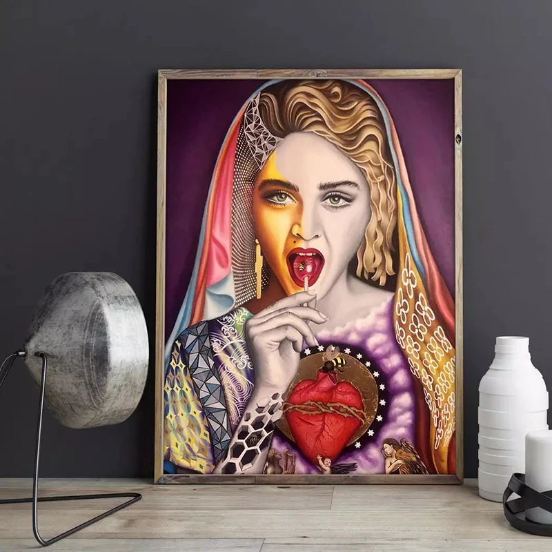 

Wall Art Home Decoration Madonna Canvas Print Famous Character Painting Modular Singer Star Picture Posters Modern Living Room