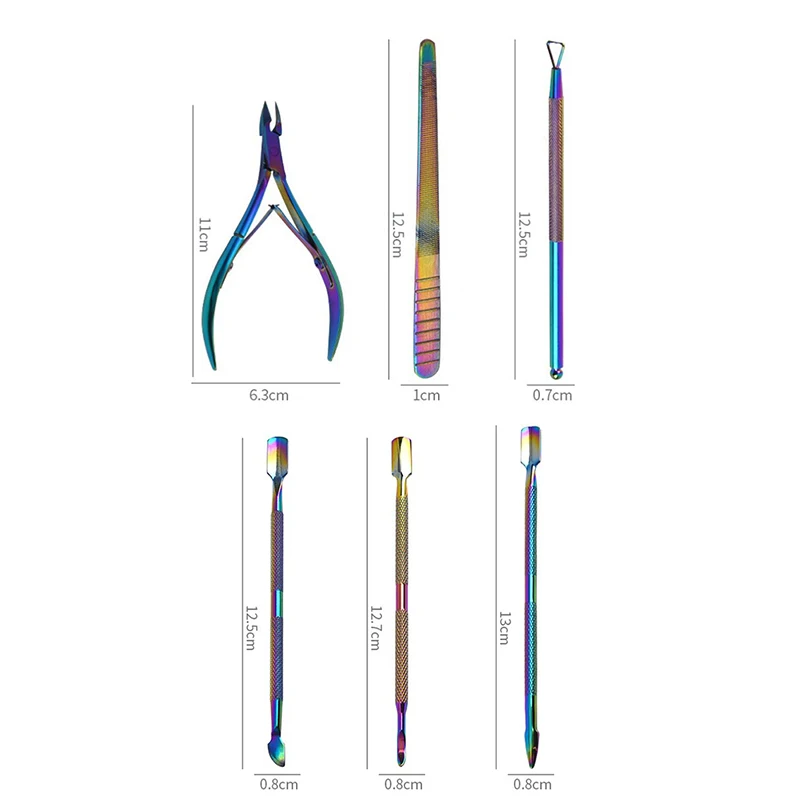 

1Pcs/6Pcs Nail Cuticle Nipper Double Spring Dead Skin Pusher Manicure Tool