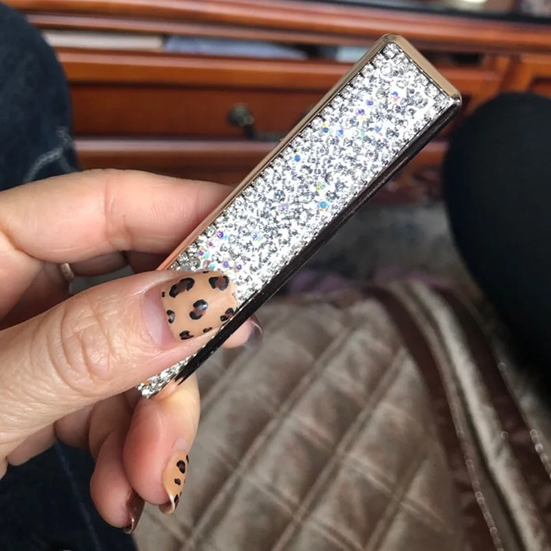 Двухсторонняя Бриллиантовая Зажигалка Bling Crystal с USB зарядкой ветрозащитная