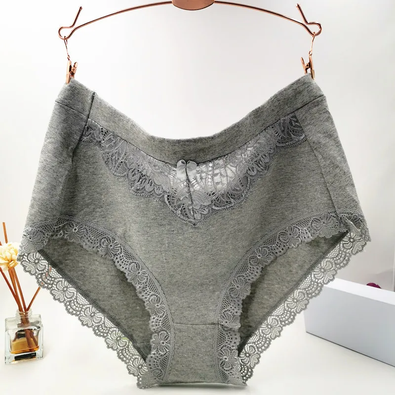 Bow Lace Underclothes Lingeries Briefs Women Breathable Cotton Underwear Plus Size 5XL 6XL Big Women's Panties | Женская одежда