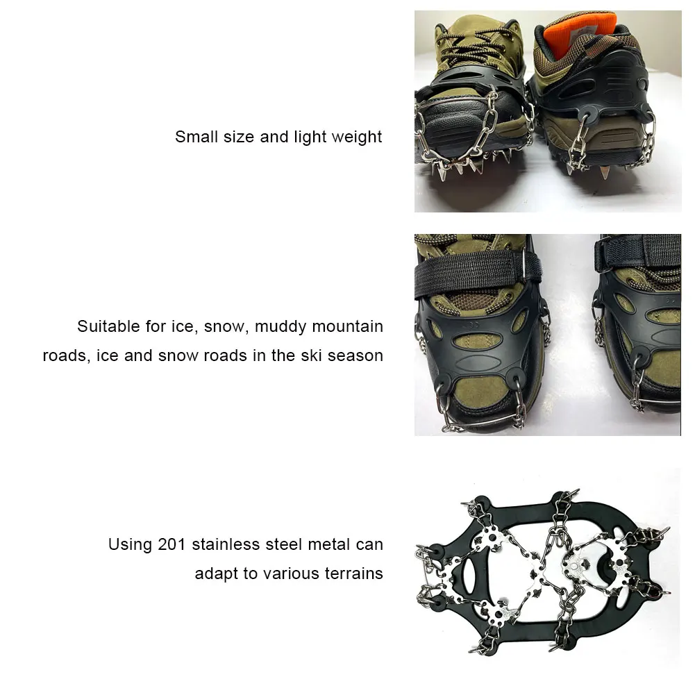 

Quality Outdoor Climbing Antiskid Crampons Winter Walk 19 Teeth Ice Fishing Snowshoes Manganese Steel Slip Shoe Covers
