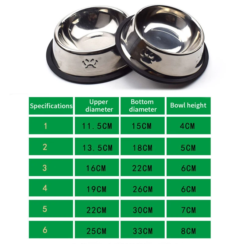 

Stainless Steel Dog Cat Bowl Non-slip Feeding Bowl Foot Print Water Feeder Outdoor Travel Dog Cat Food Dish Pet Feeding Supplies