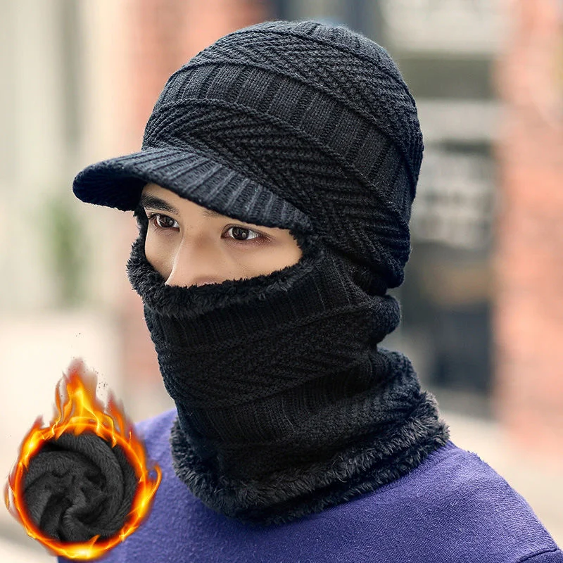 Новинка 2019 зимняя модная шерстяная шапка теплая вязаная уличная Мужская и