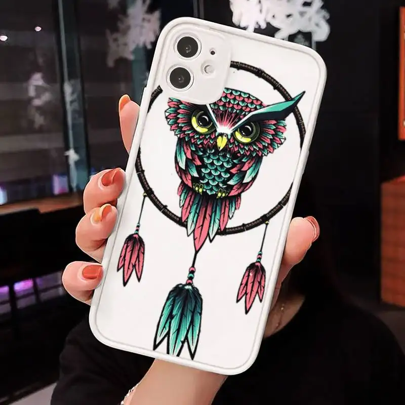 

Animal Owl art cool cute Phone Cases Matte For iPhone 12 Mini 11 Pro XR XS Max 7 8 Plus X Hard PC Back Cover