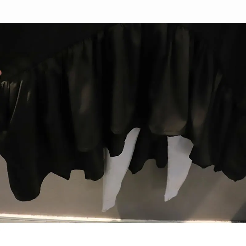 

XITAO Solid Color Casual Ruffle Patchwork Dress Fashion New Women Loose Casual Pullover All-match Dress ZXR1486