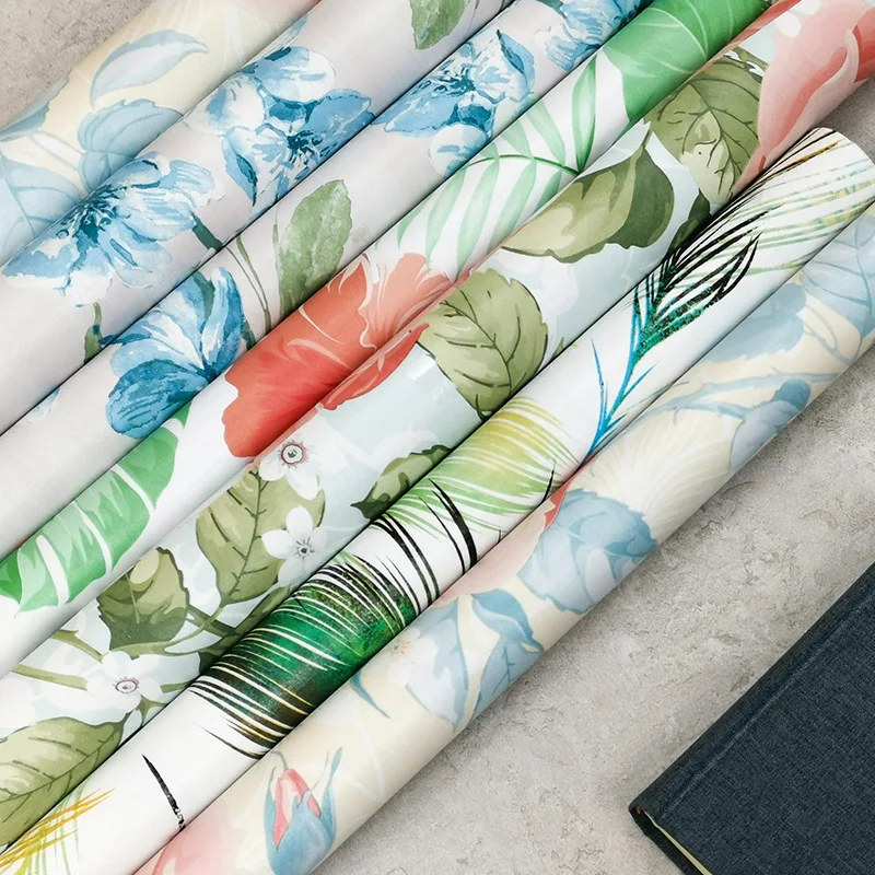

Nordic Style Self Adhesive Wallpaper PVC Tree Leaf Wall Paper Furniture Renovation Sticker Kitchen Cabinet Waterproof Wallpapers