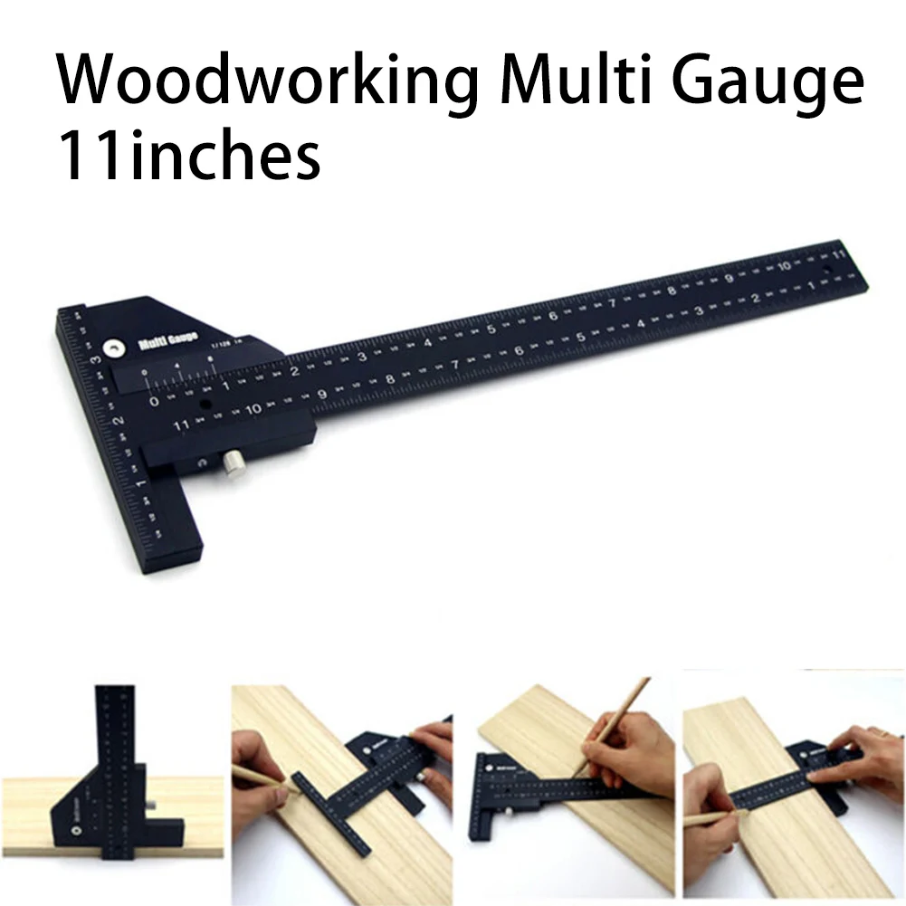 

Marking Ruler Ruler 300mm Gauge Anodized Aluminum DIY Anti-rust Square Tool