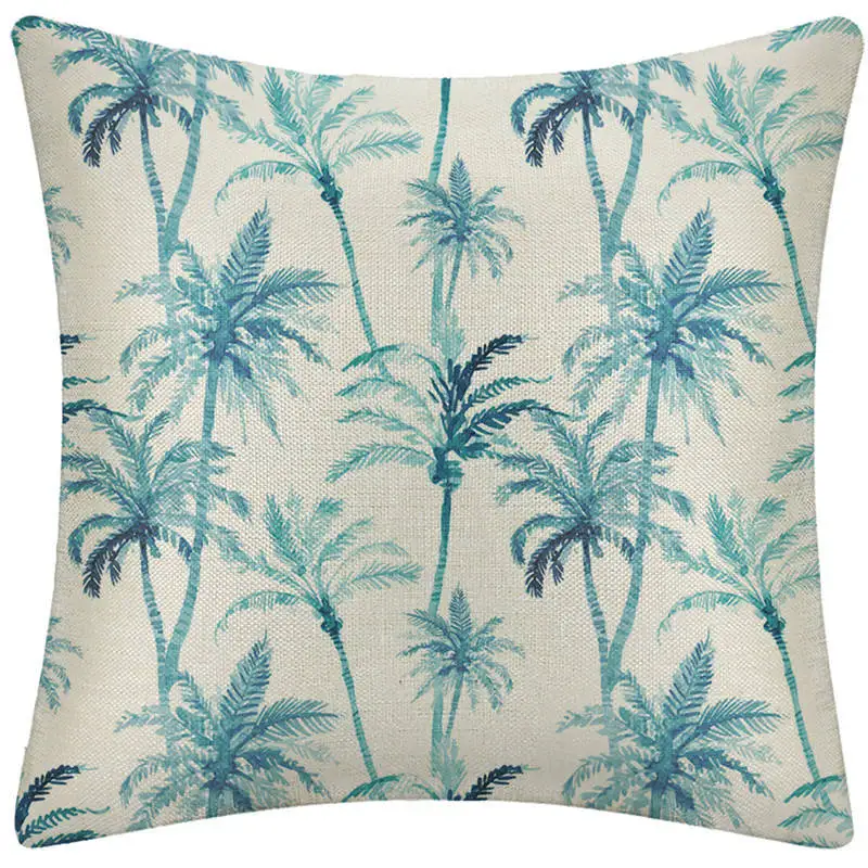 

Modern Green Tropical Leaves Cushion Cover Tropical Plants Decorative Pillows Case Living Room Sofa Seats Throw Pillowcase