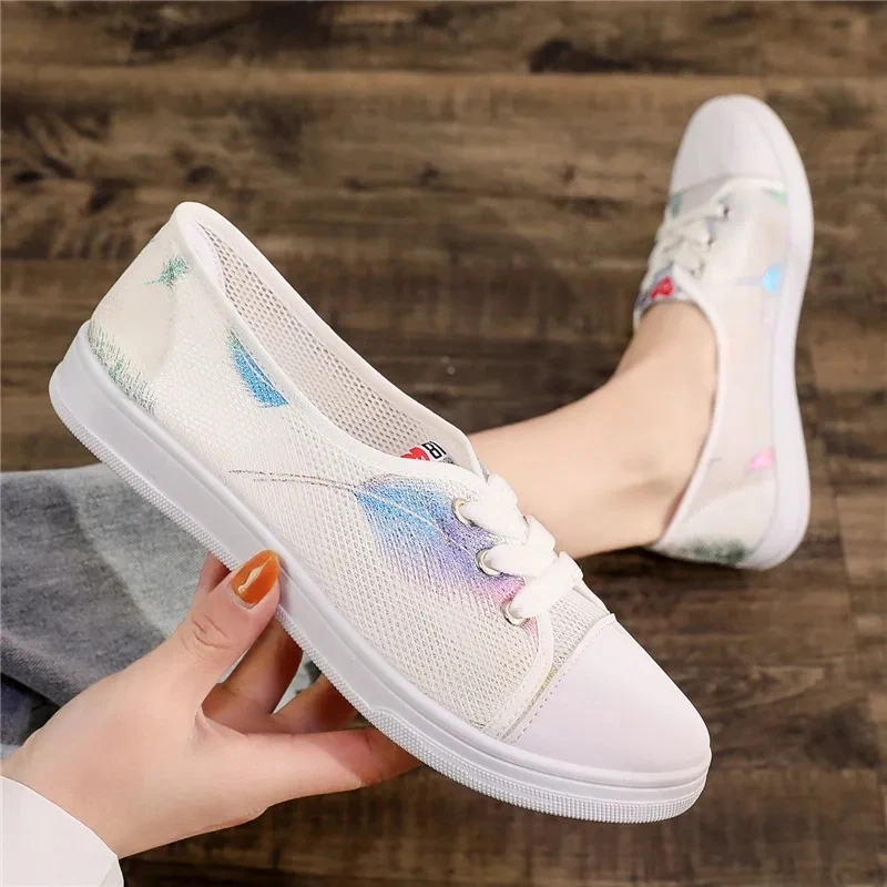 

Women's shoes 2021 new mesh shallow mouth flat shoes breathable casual shoes
